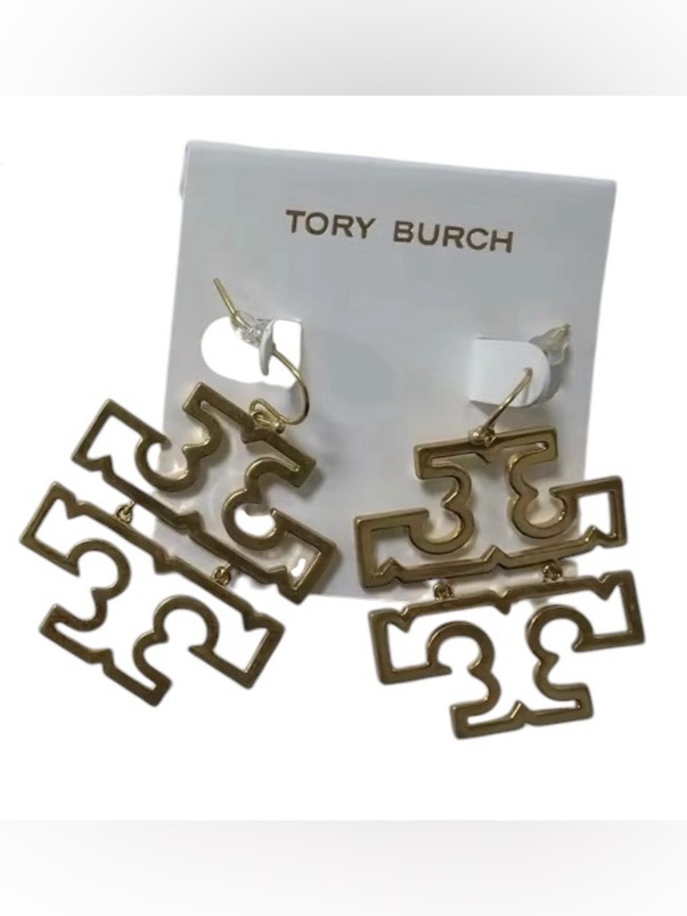 Tory Burch Gold-Tone Large Logo
Drop Earrings
